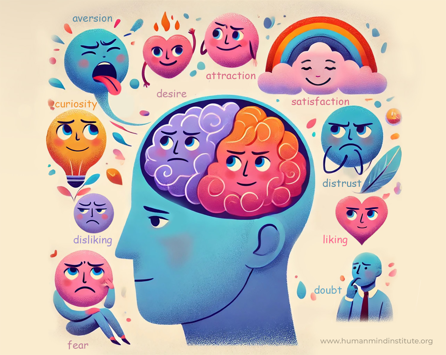 The mechanisms of human thinking and decision making are based on a competition of emotions.